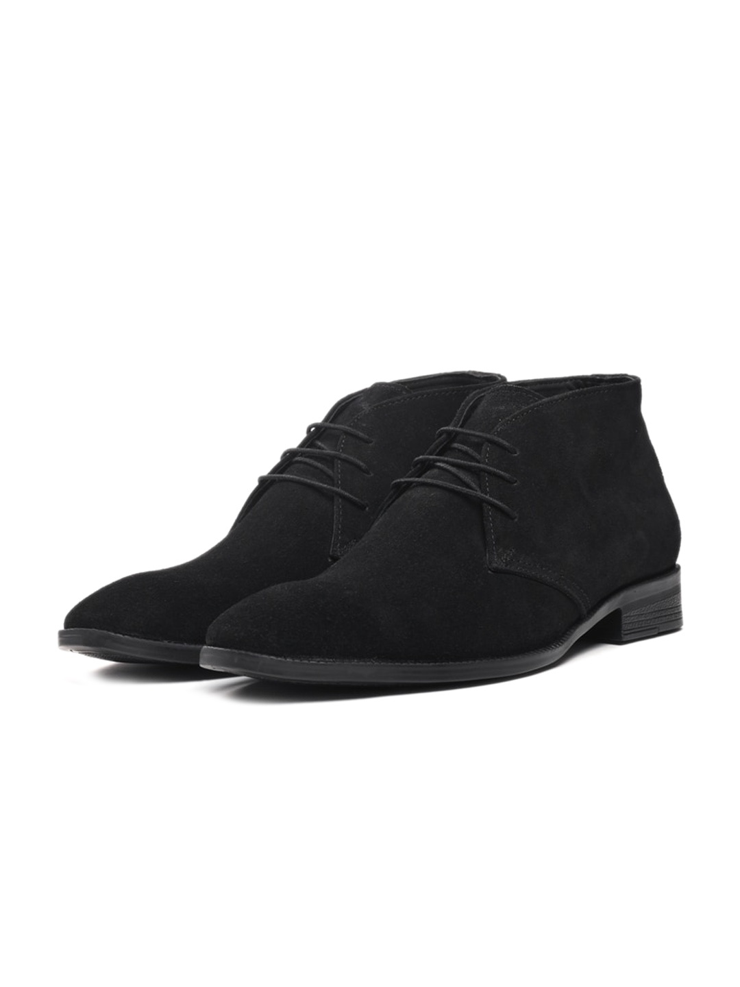 

ITALIAN ELEGANZA Men Suede Desert Boots, Black