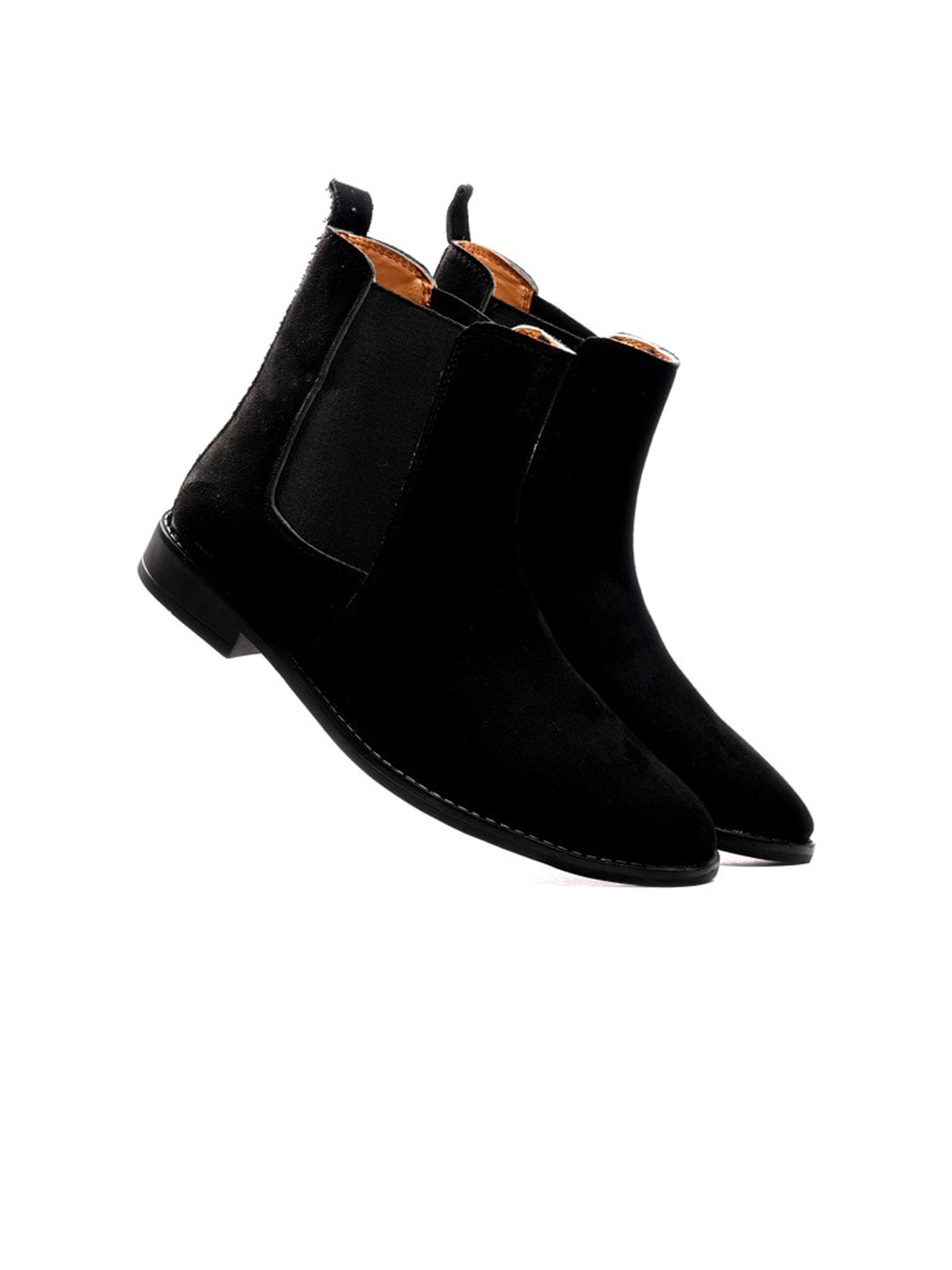 

ITALIAN ELEGANZA Men Mid Top Chelsea Boots, Black