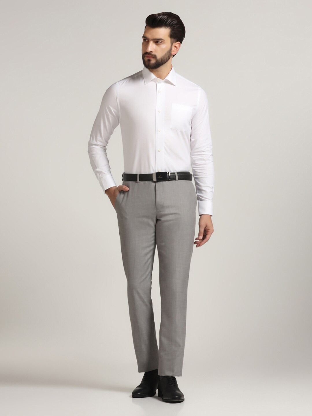 

Blackberrys India Slim Spread Collar Cotton Formal Shirt, White