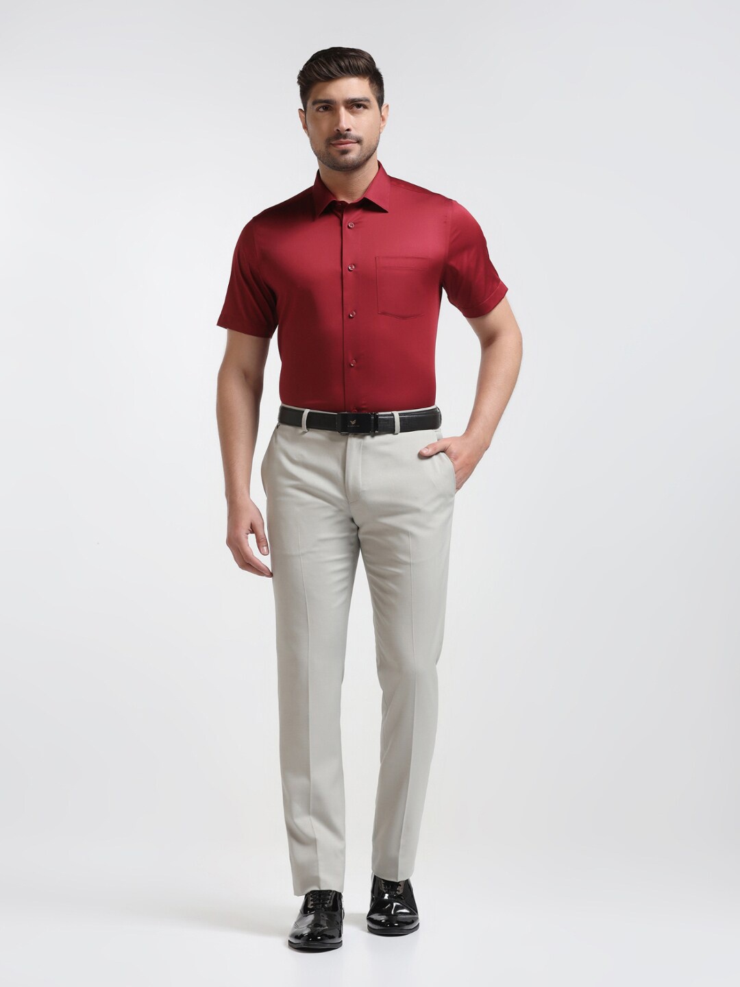 

Blackberrys India Slim Cotton Formal Shirt, Red