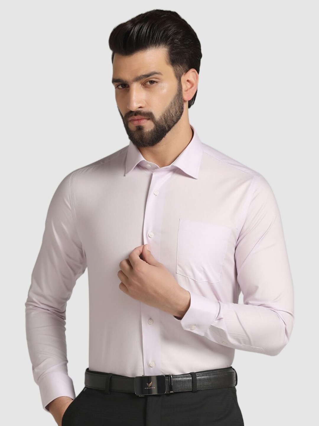 

Blackberrys India Slim Cotton Spread Collar Long Sleeves Slim Fit Opaque Formal Shirt, Pink