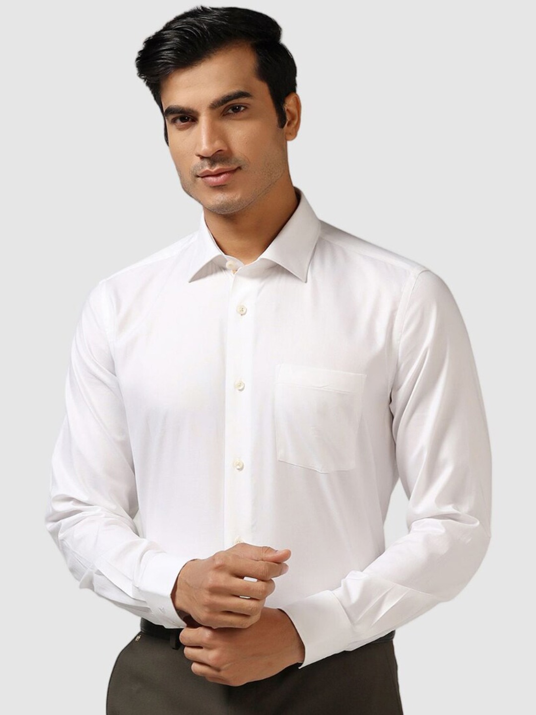 

Blackberrys India Slim Cotton Spread Collar Long Sleeves Slim Fit Opaque Formal Shirt, White