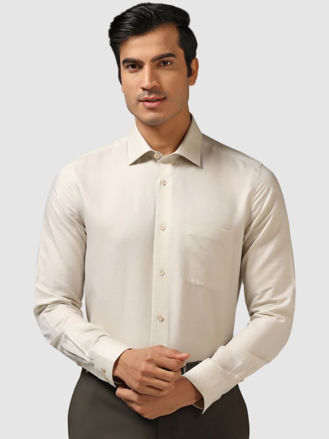 

Blackberrys Men Luxe Slim Fit Formal Shirt, Beige