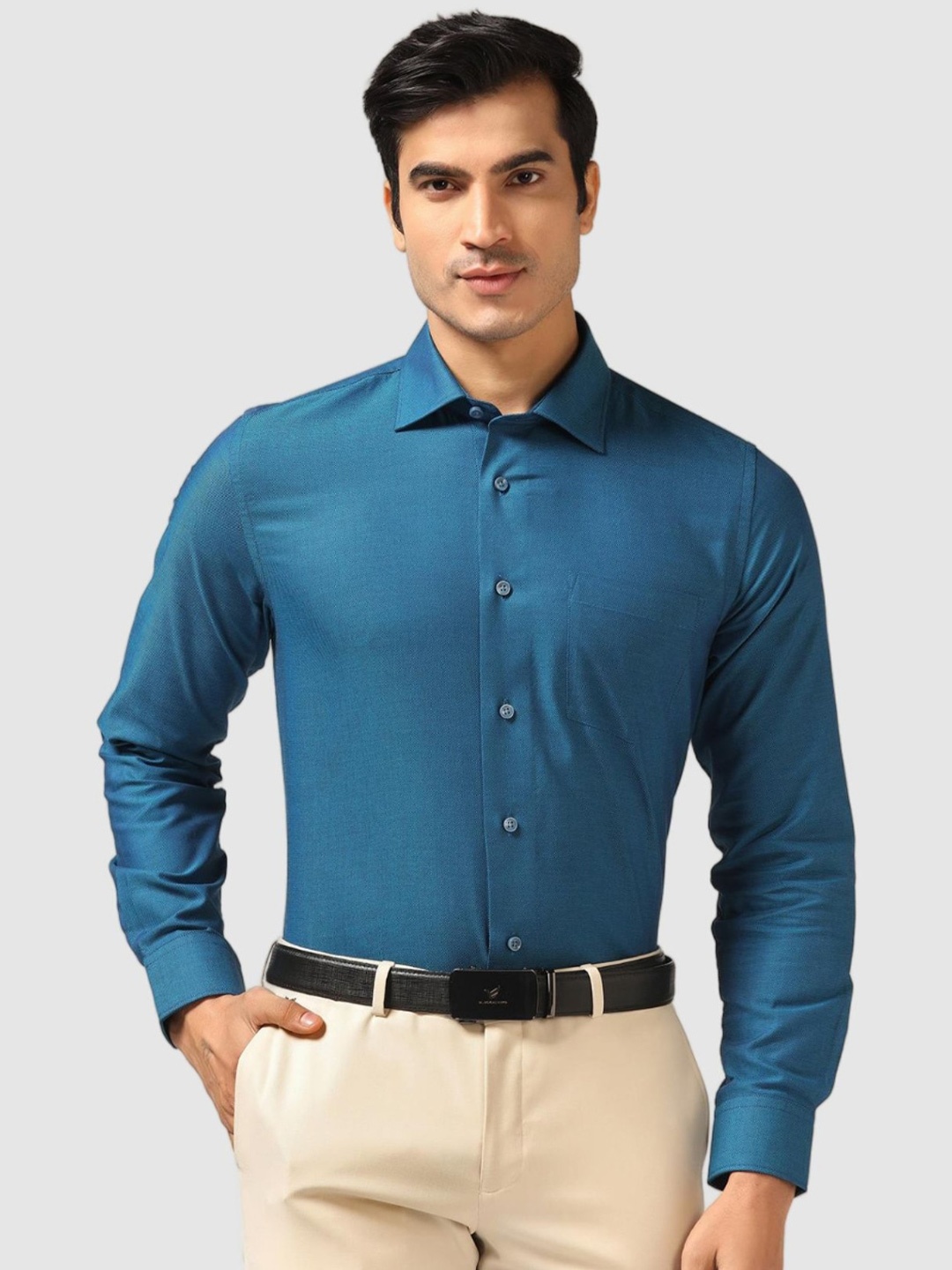 

Blackberrys India Slim Cotton Formal Shirt, Blue
