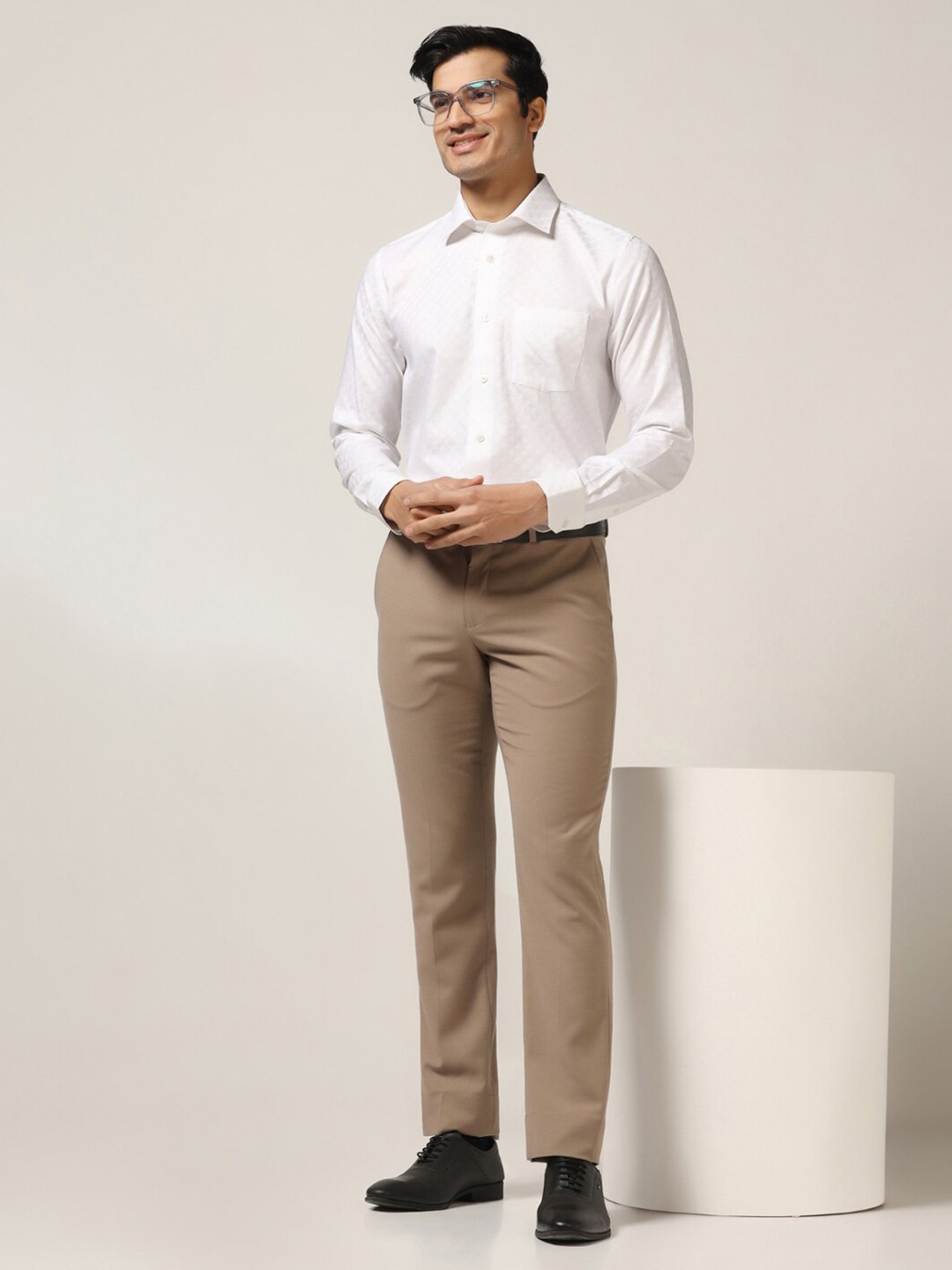 

Blackberrys India Slim Spread Collar Cotton Formal Shirt, White