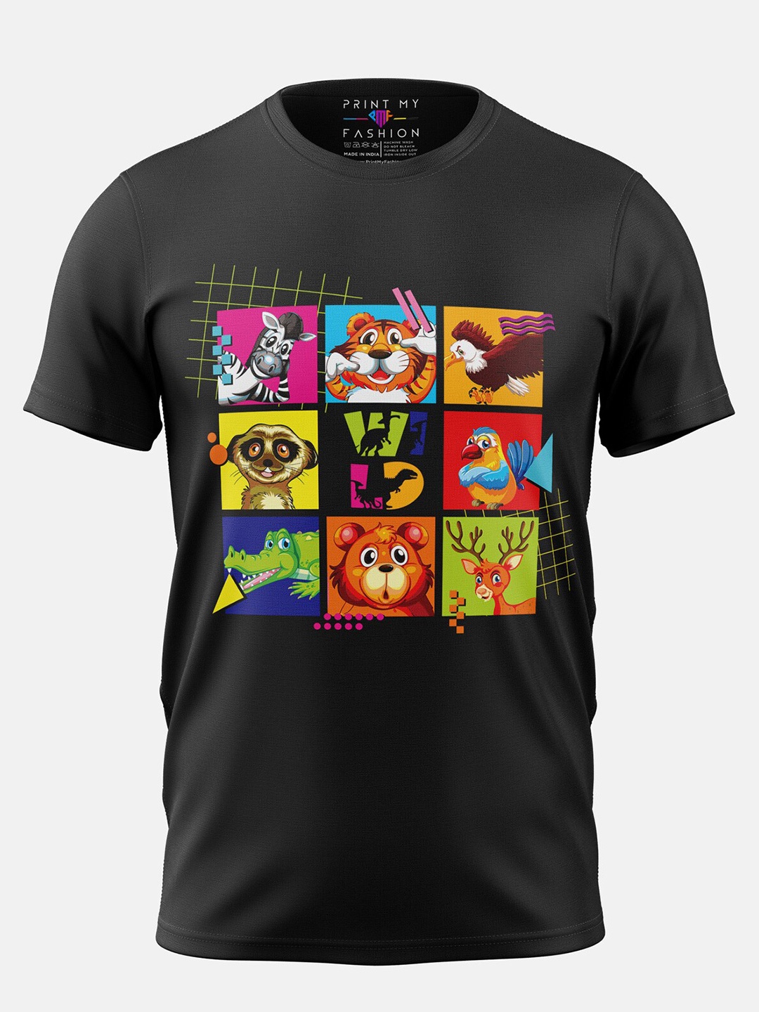 

Print My Fashion Boys Graphic Printed Cotton T-shirt, Black