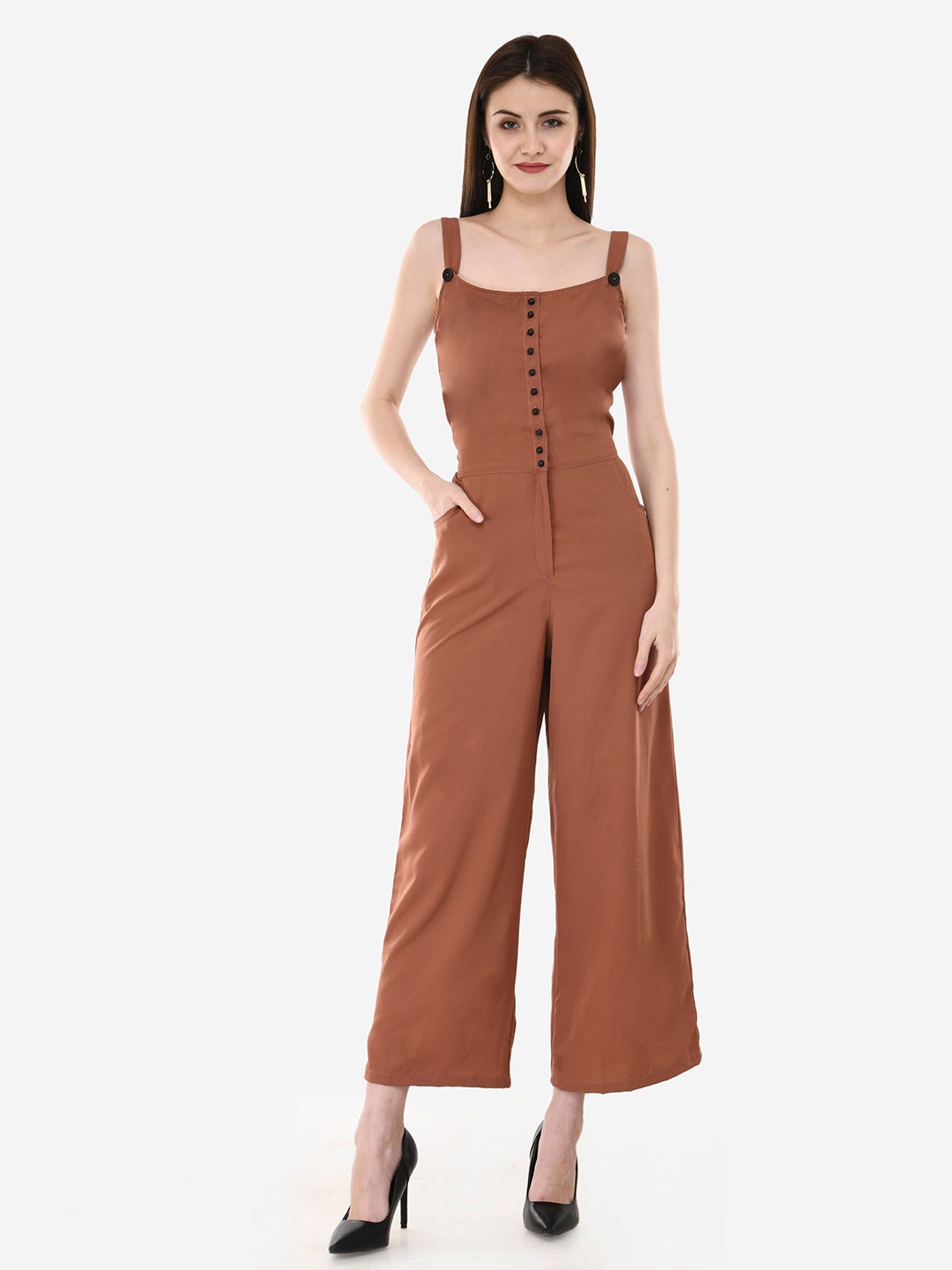 

V&M Shoulder Straps Basic Jumpsuit, Rust