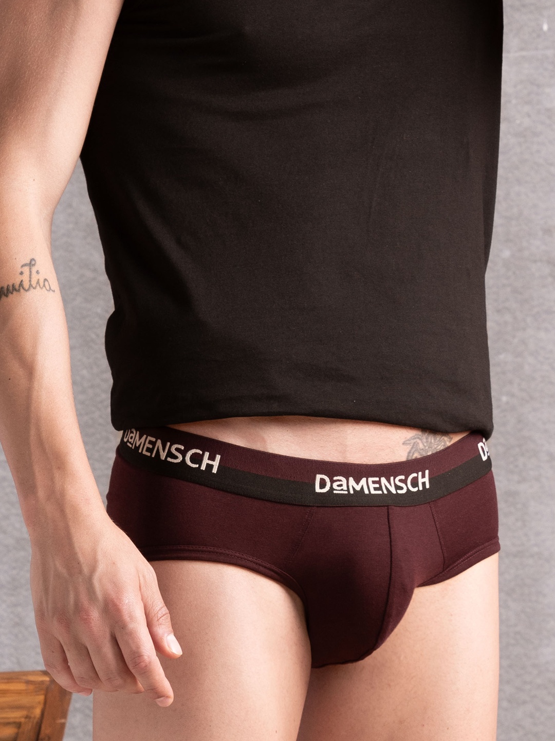 

DAMENSCH Men Mid-Rise Cotton Briefs BR1048-LYLMRN, Maroon