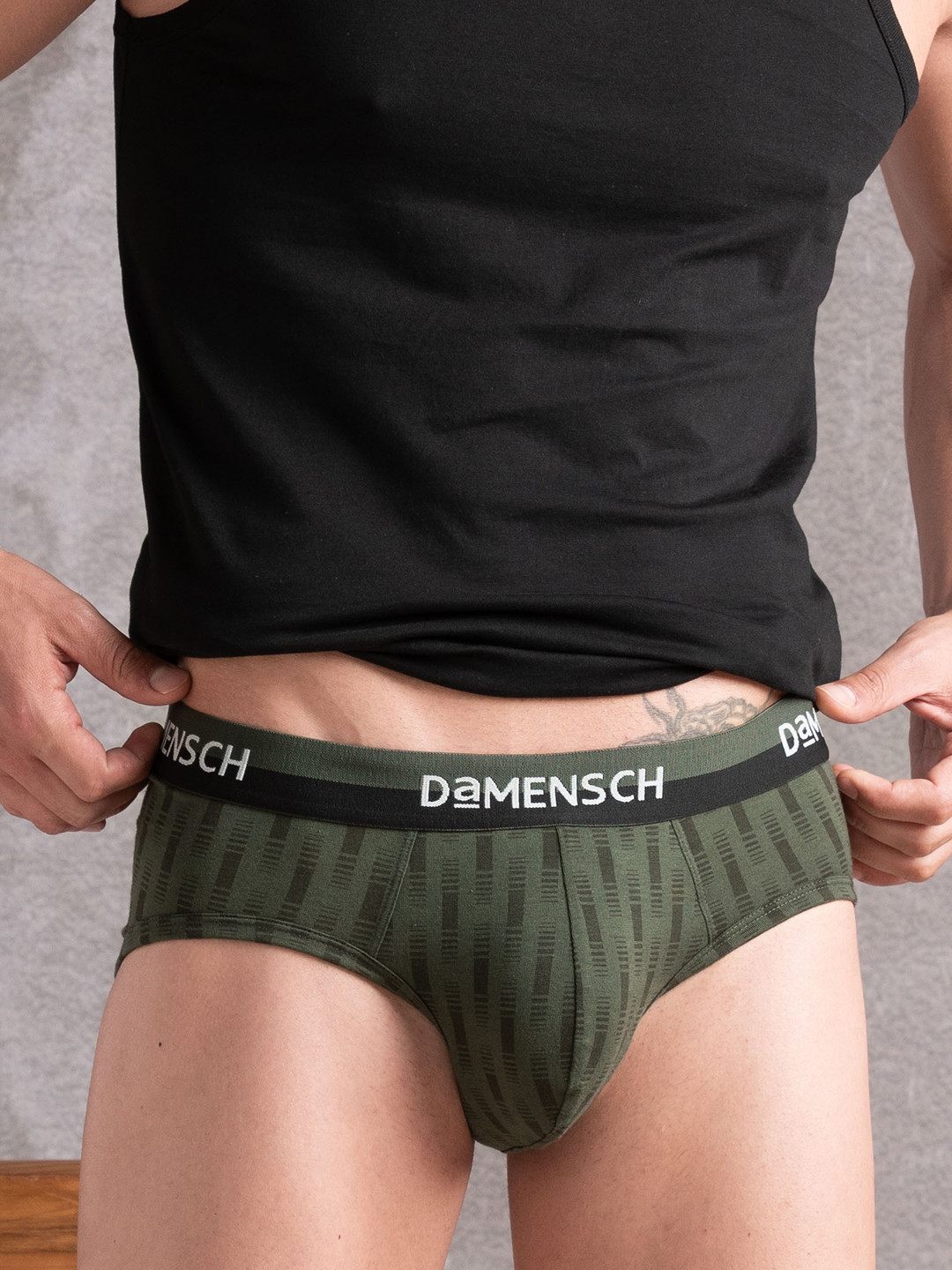 

DAMENSCH Printed Cotton Basic Briefs BR1050-GRPGRN, Green