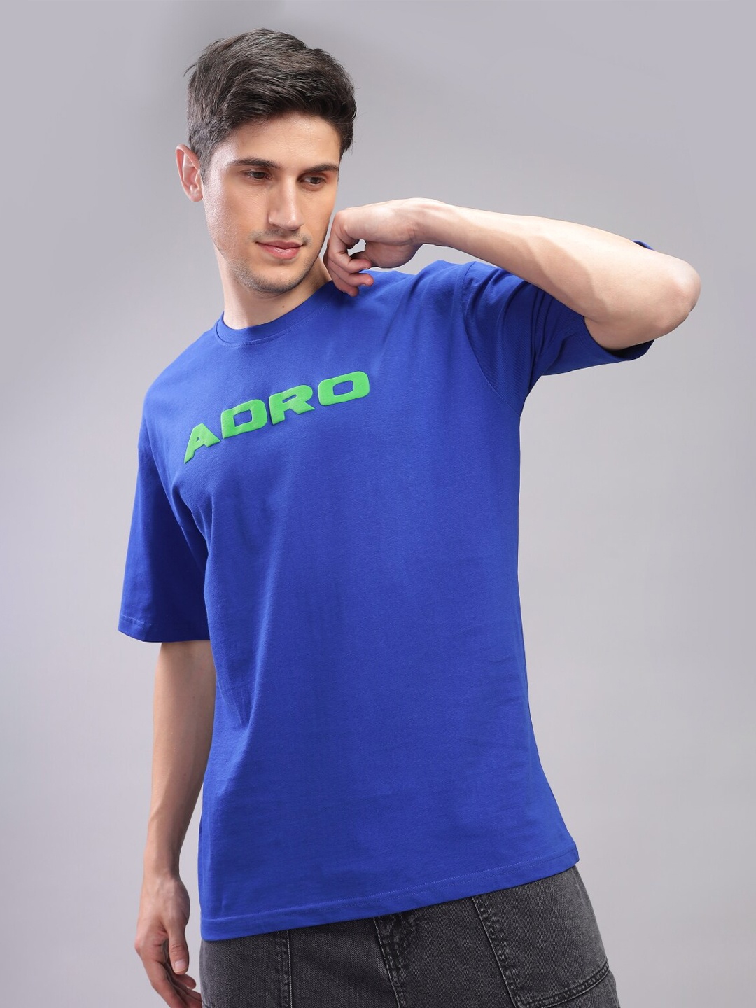 

ADRO Men Applique T-shirt, Blue