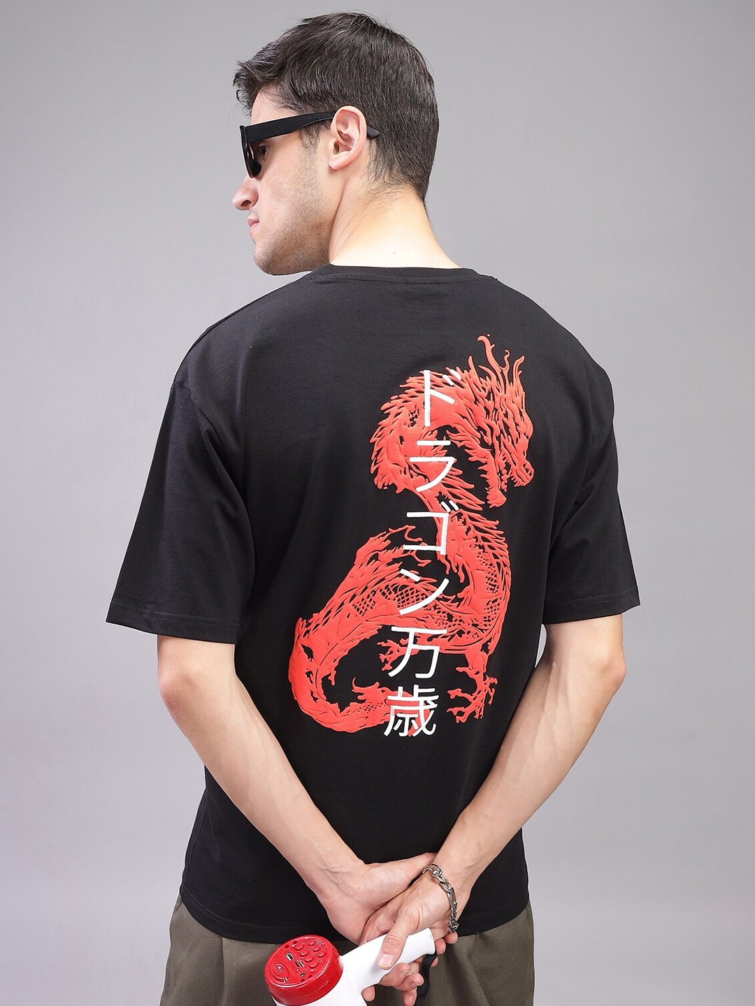 

ADRO Men Typography Printed T-shirt, Black