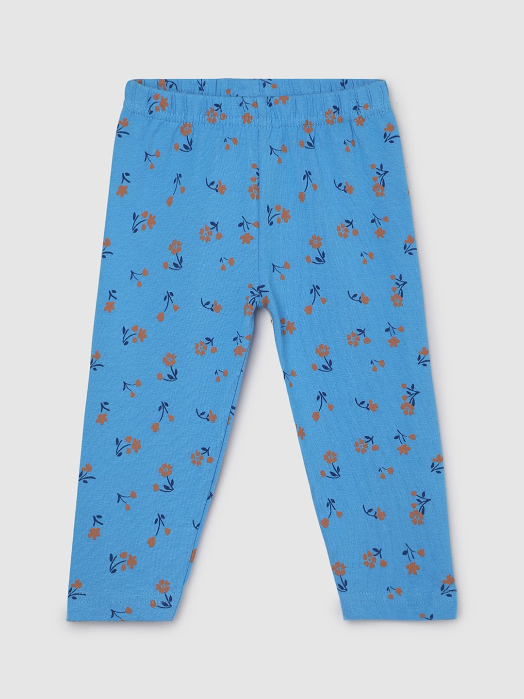 

max Infants Girls Printed Ankle Length Leggings, Blue