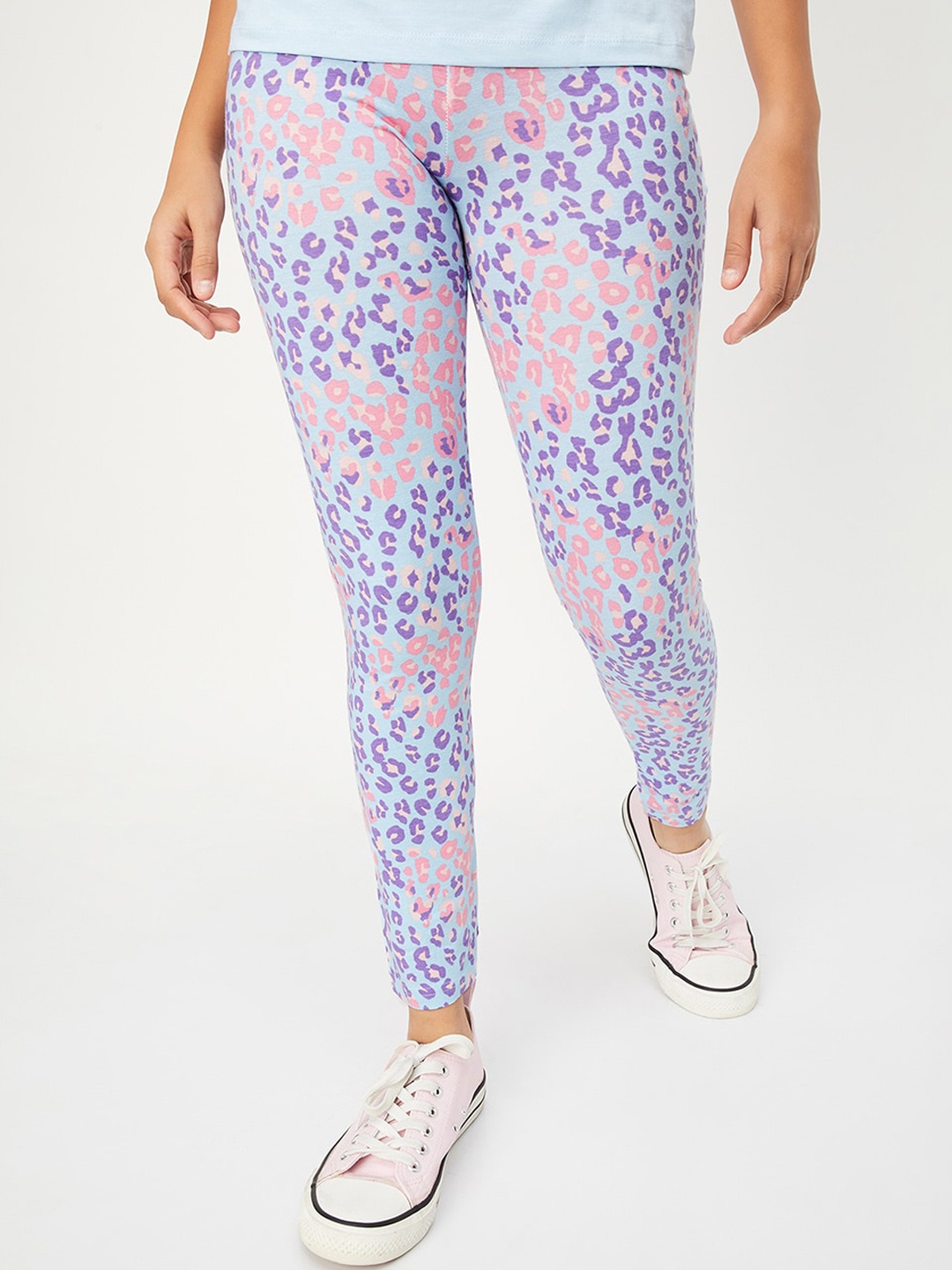 

max Girls Printed Ankle-Length Leggings, Purple