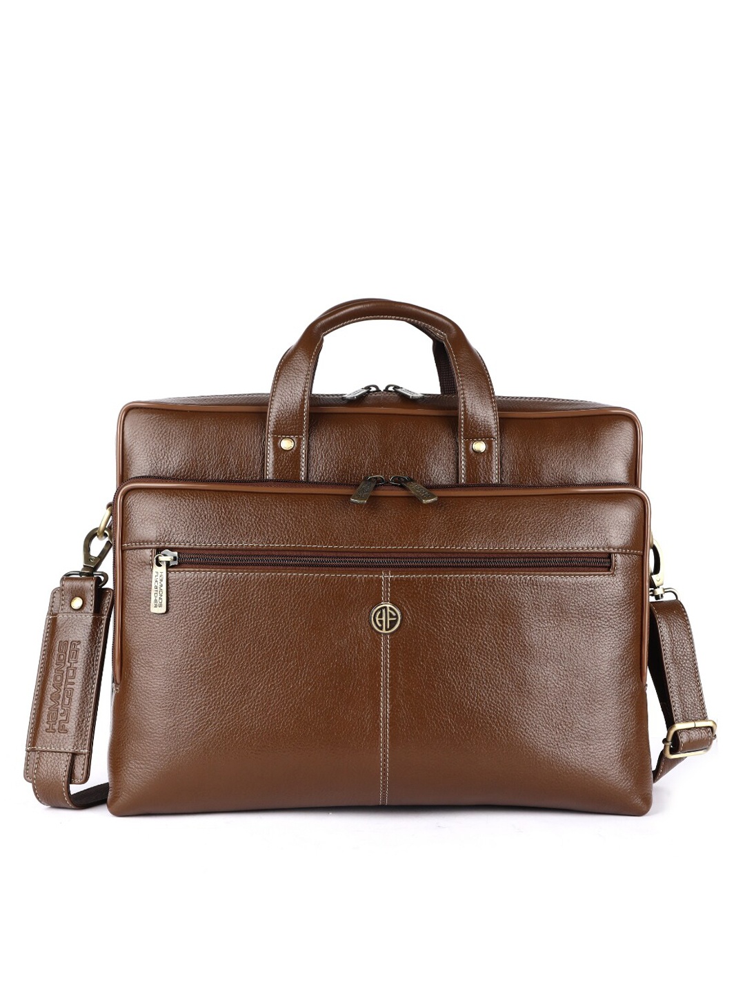 

HAMMONDS FLYCATCHER Men Padded Leather Laptop Bag - Up to 16 inch Laptop, Brown