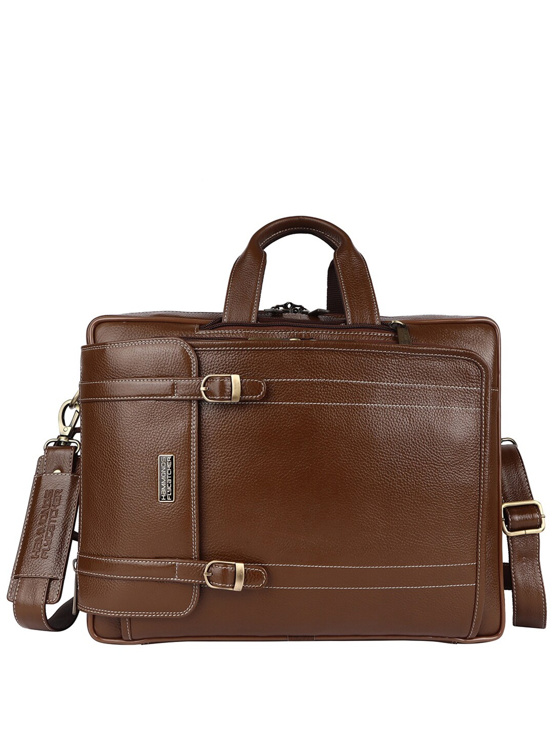 

HAMMONDS FLYCATCHER Men Leather Laptop Bag, Brown