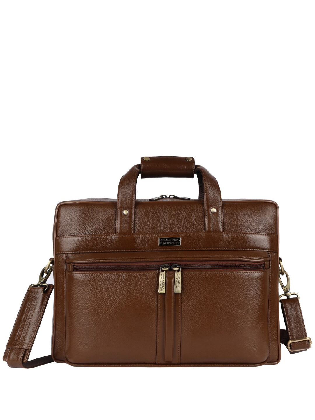

HAMMONDS FLYCATCHER Men Textured Leather Laptop Bag Up to 16 inch, Brown