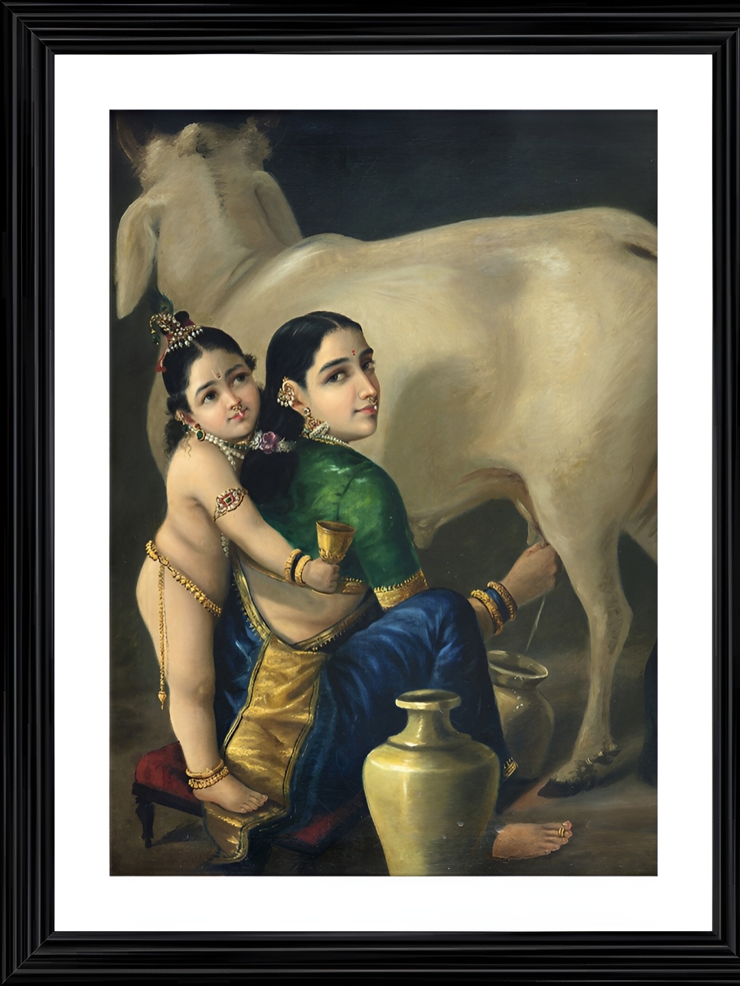 

Adventures India Black & Grey Wooden Framed Painting Wall Art
