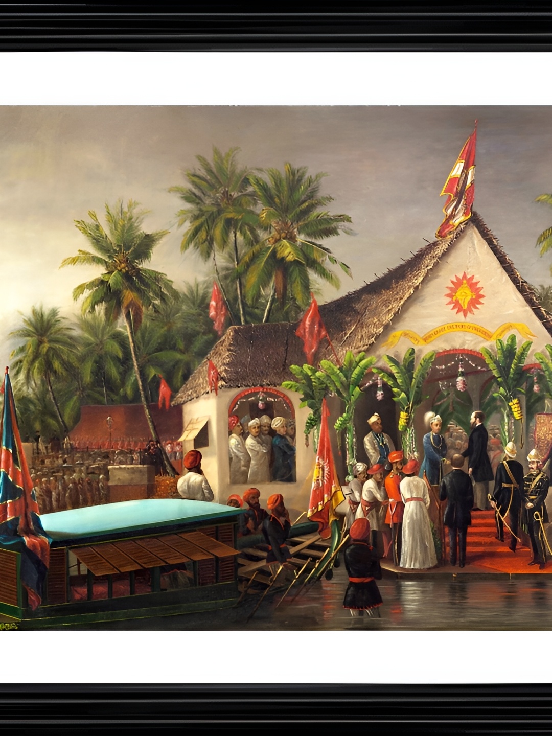 

Adventures India Black & Green Wooden Painting Wall Art