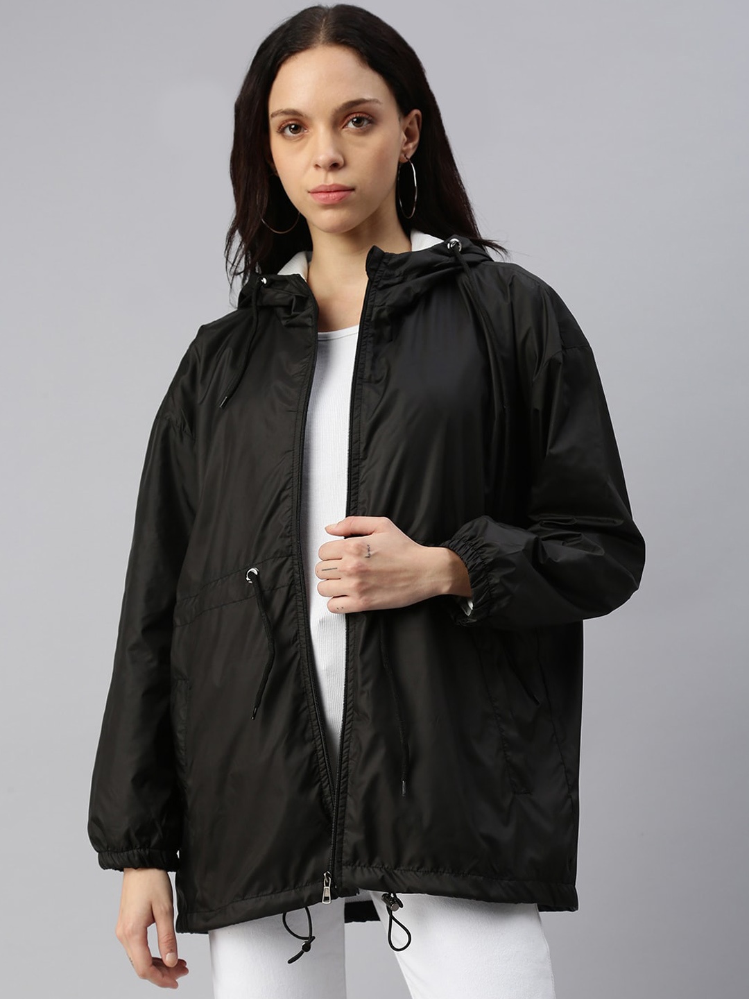 

VOXATI Hooded Bomber Jacket, Black