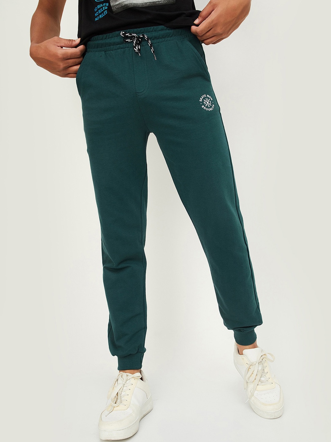 

max Boys Mid Rise Pure Cotton Joggers, Blue