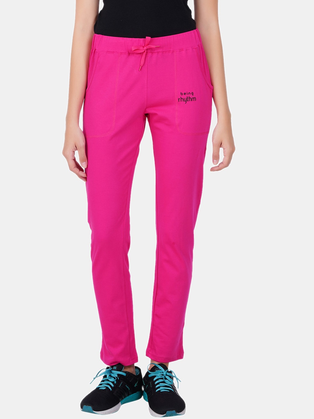

BAESD Women Pure Cotton Antimicrobial Slim-Fit Track Pants, Pink