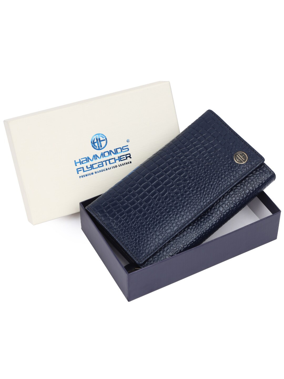 

HAMMONDS FLYCATCHER Women Textured RFID Leather Two Fold Wallet, Blue