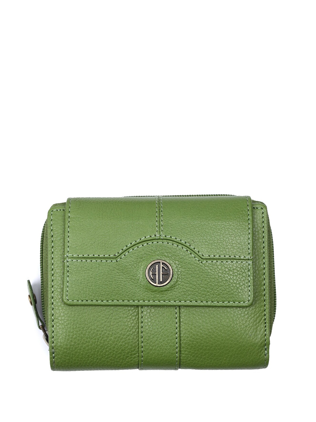 

HAMMONDS FLYCATCHER Women RFID Textured Leather Three Fold Wallet, Green