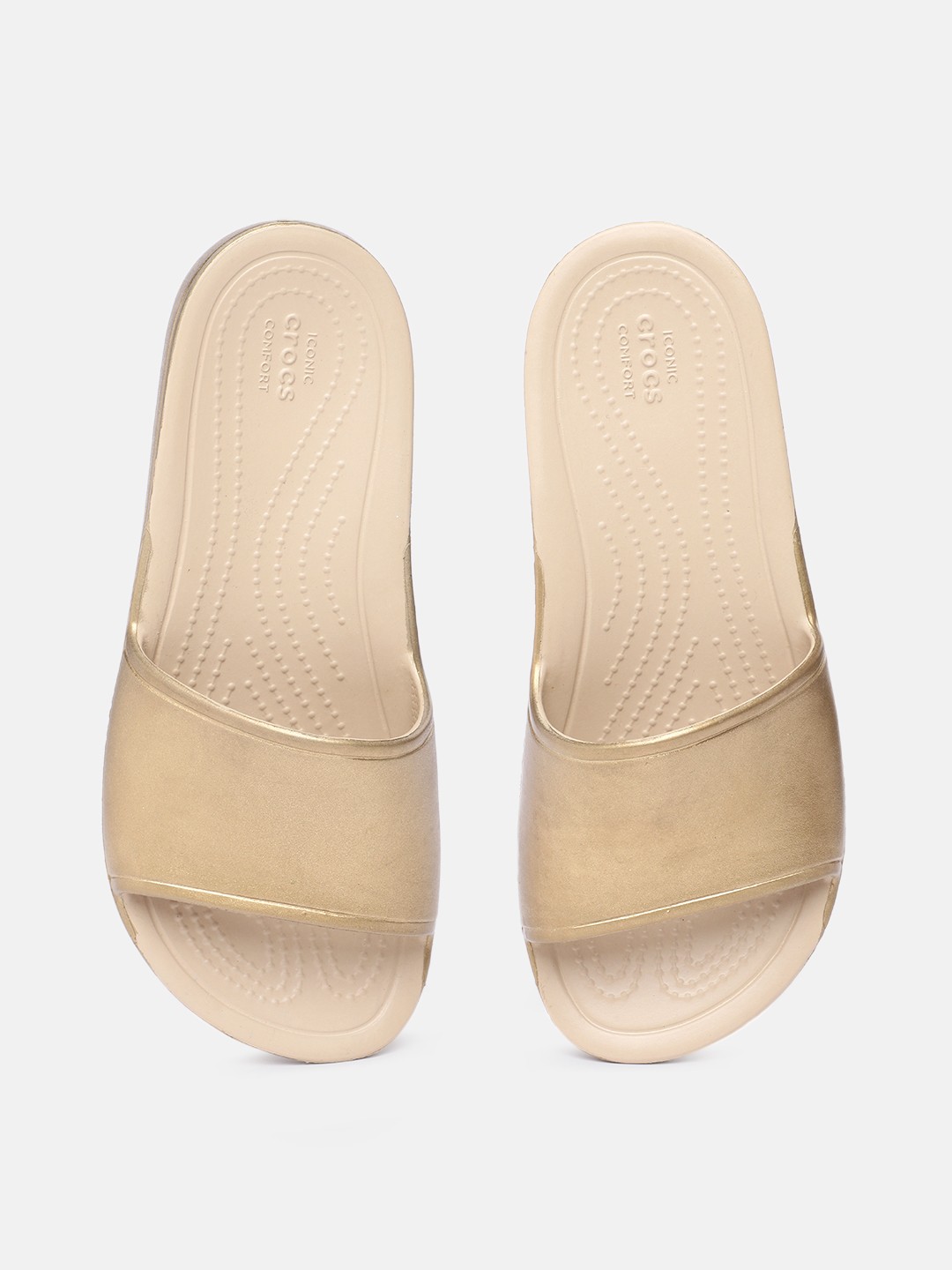 

Crocs Women Croslite Sliders, Gold