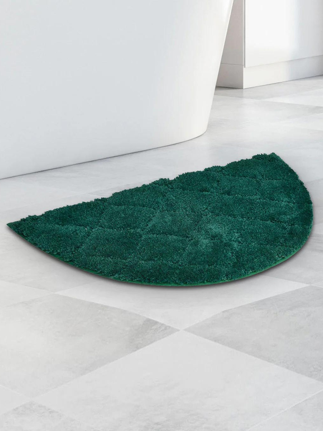 

Athome by Nilkamal Green Textured Anti Skid 1800 GSM Bath Rug