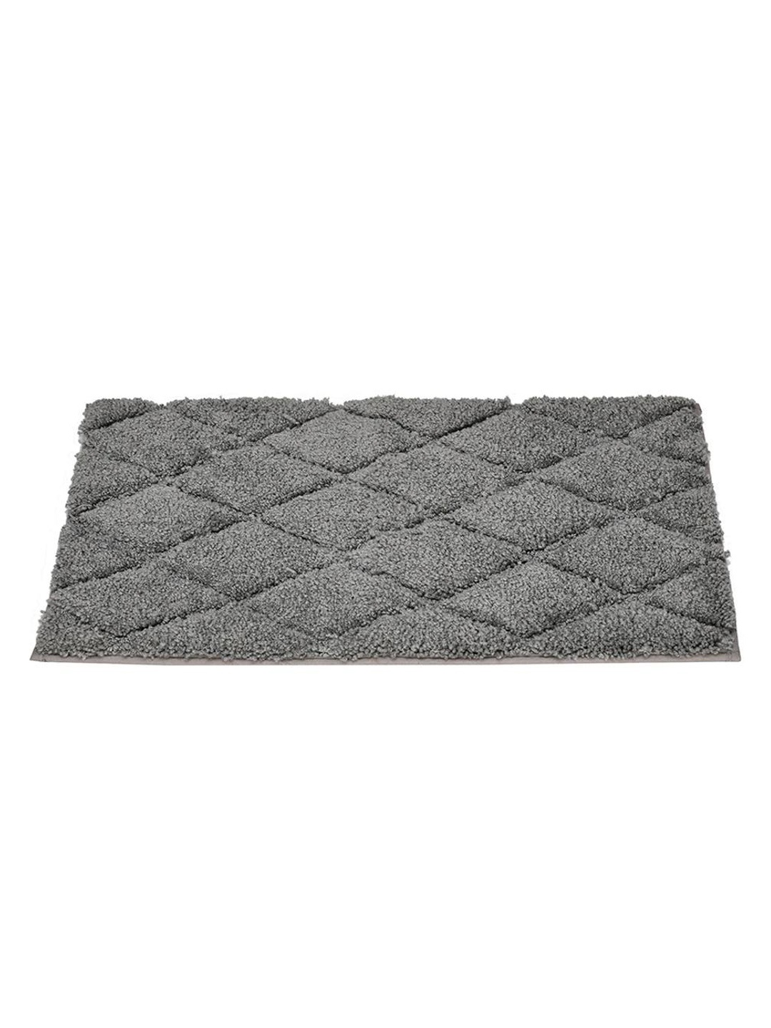 

Athome by Nilkamal Grey Textured Anti Skid 1800 GSM Bath Rug