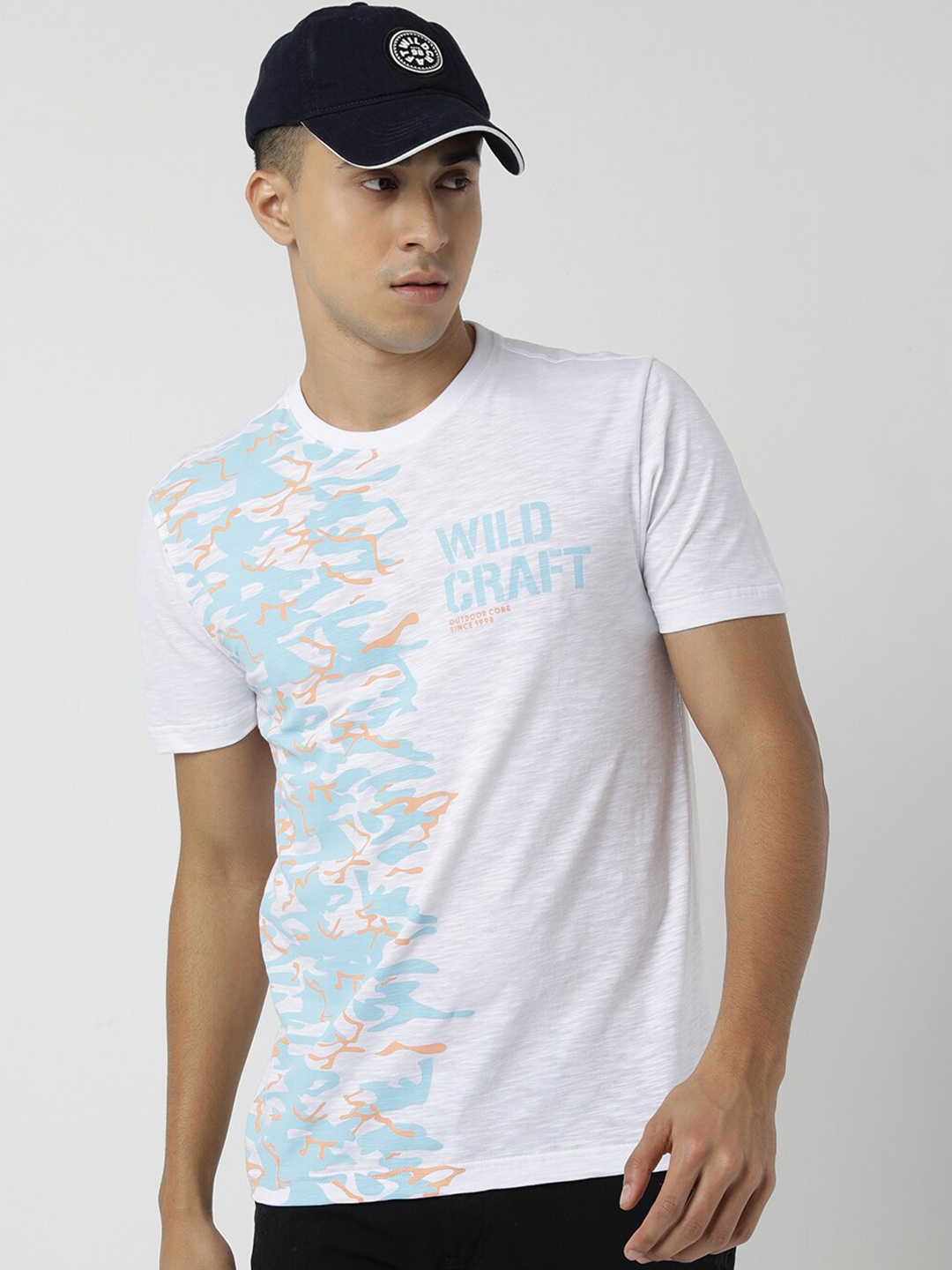 Wildcraft Typography Printed Cotton Anti Odour T-shirt, White