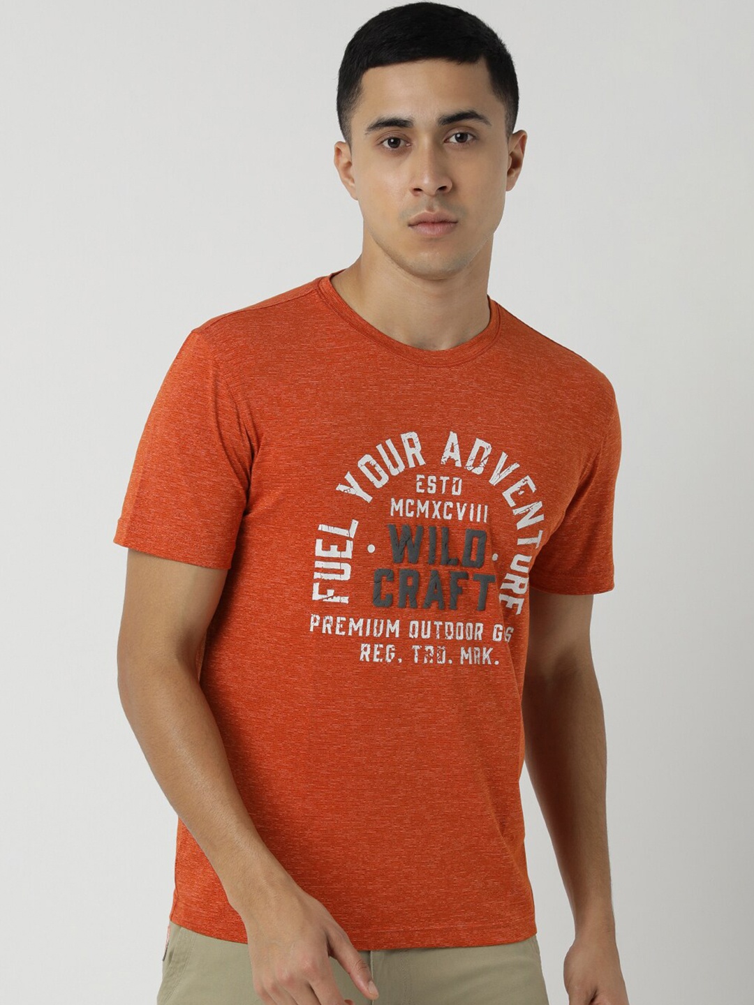 

Wildcraft Typography Printed Cotton Anti Odour T-shirt, Orange