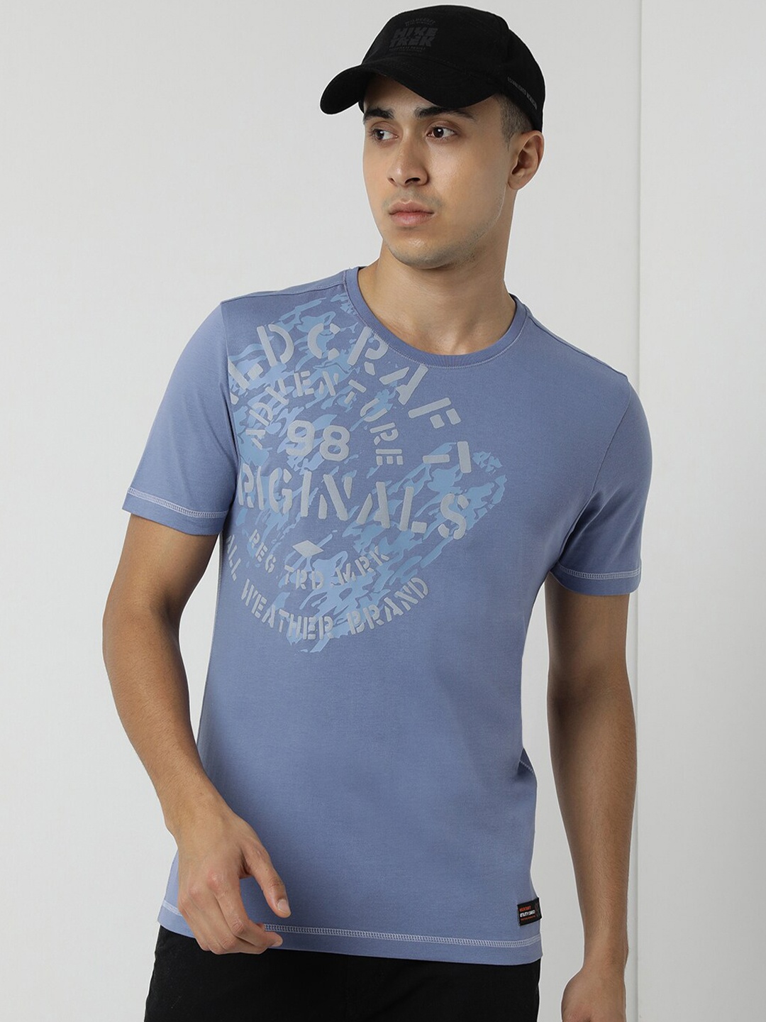 

Wildcraft Typography Printed Cotton Anti Odour T-shirt, Blue