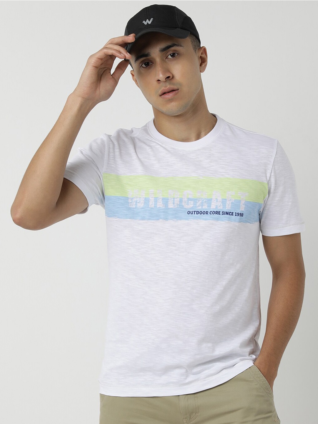 

Wildcraft Typography Printed Round Neck Short Sleeves Anti Odour T-shirt, White