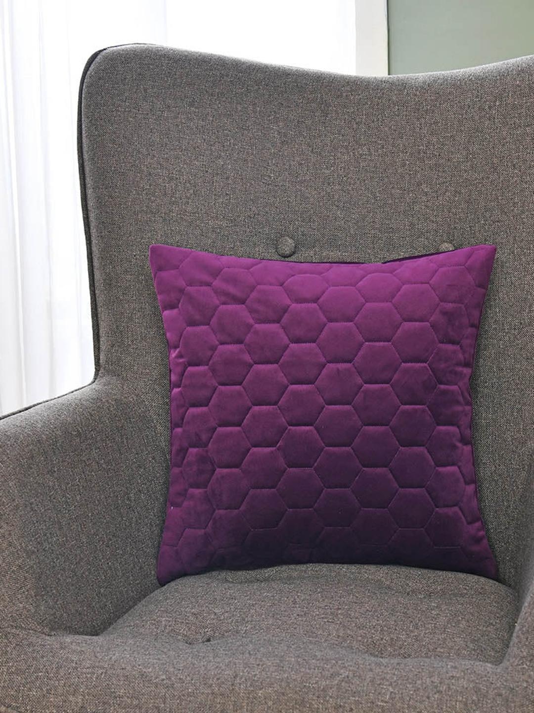 

Athome by Nilkamal Purple Quilted Square Cushion Cover