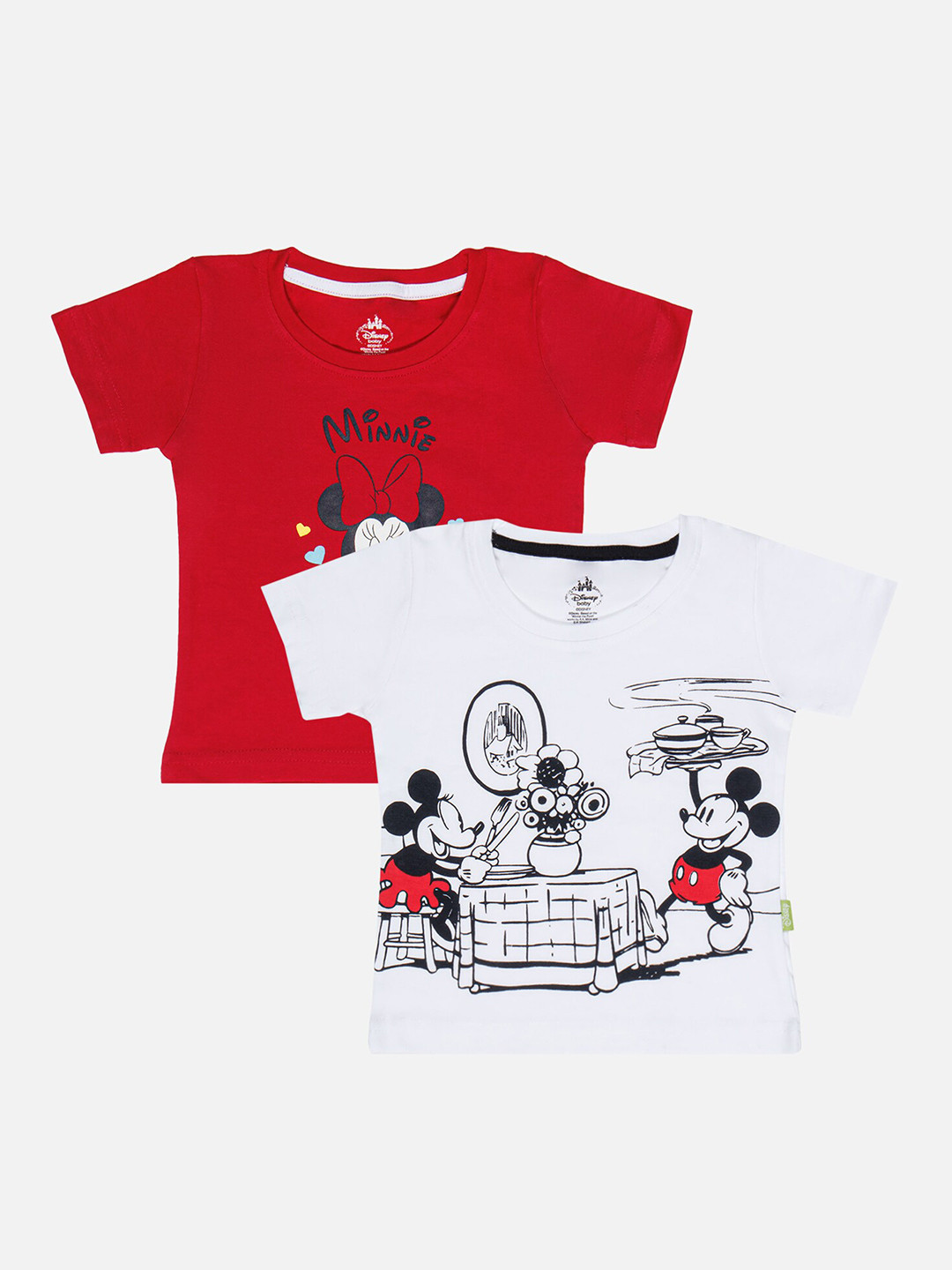 

Bodycare Girls Pack Of 2 Printed Round Neck Short Sleeves Cotton T-shirt, Assorted