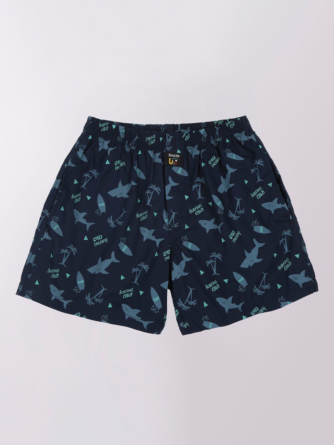 

FRENCHIE Boys Printed Cotton Boxers, Navy blue