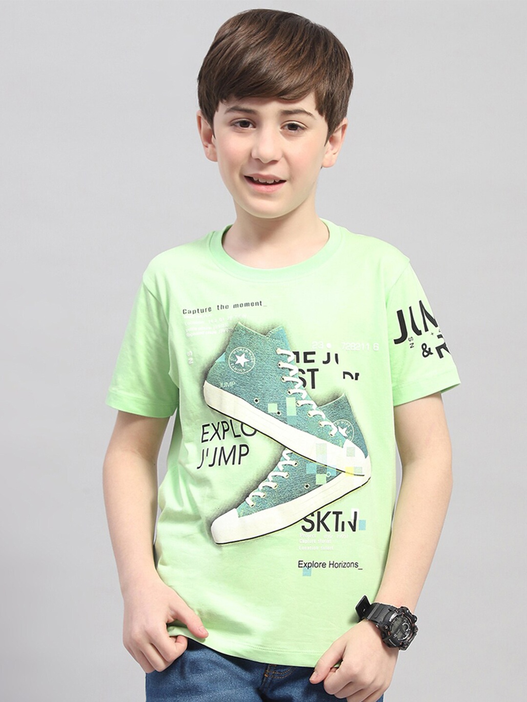 

Monte Carlo Boys Typography Printed T-shirt, Green