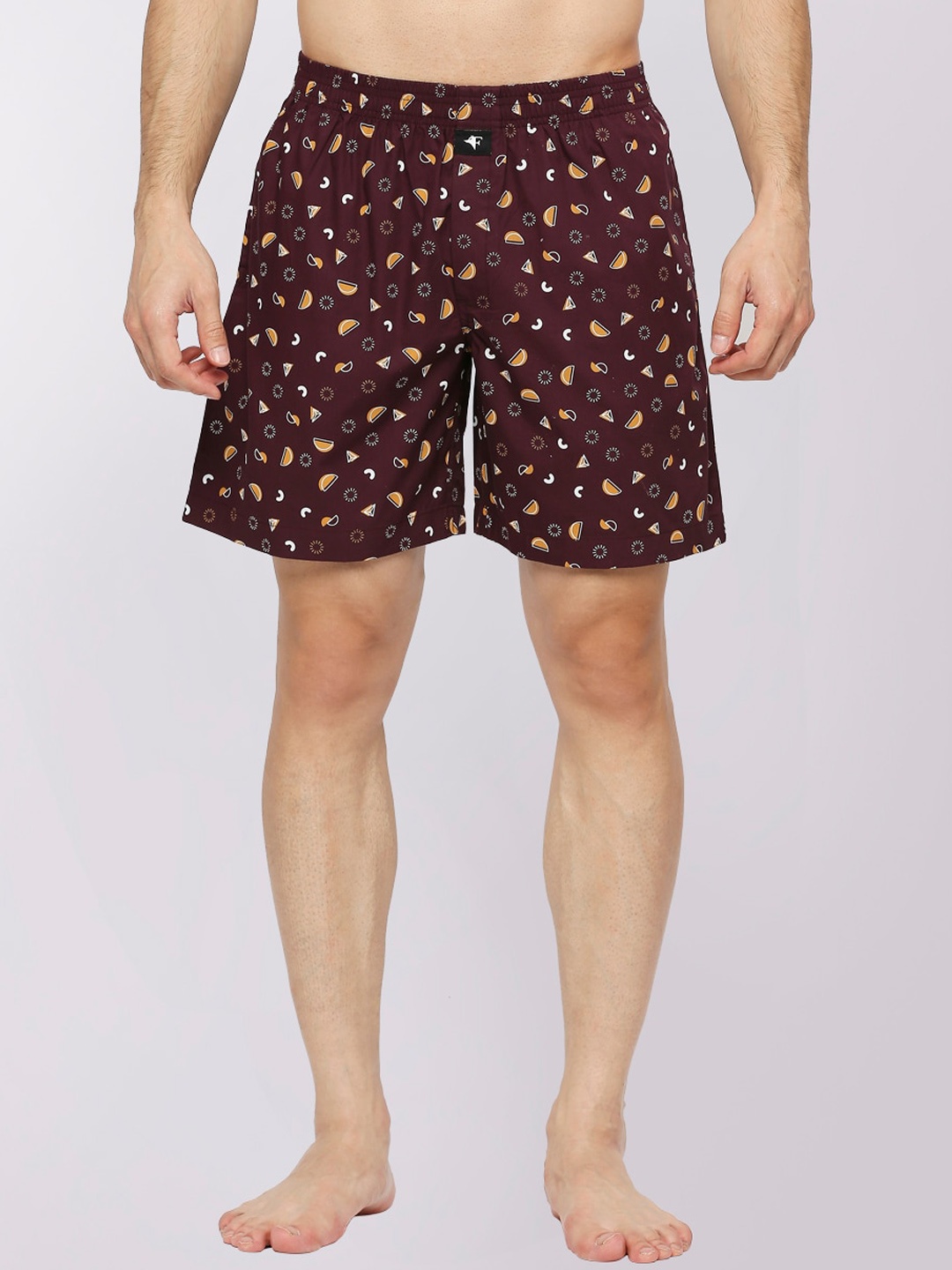 

FRENCHIE Conversational Printed Pure Cotton Boxers FR-BX-CP-BOKSA-1X5-GSBR-S, Brown