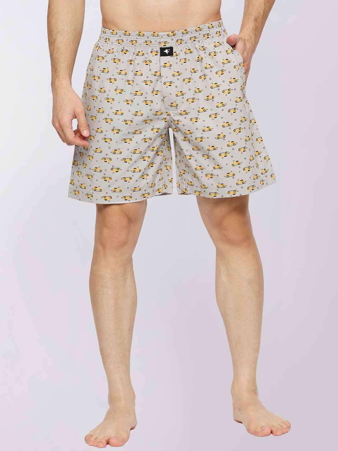 

FRENCHIE Conversational Printed Cotton Boxers FR-BX-CP-BOKSA-1X5-SCLG-S, Grey