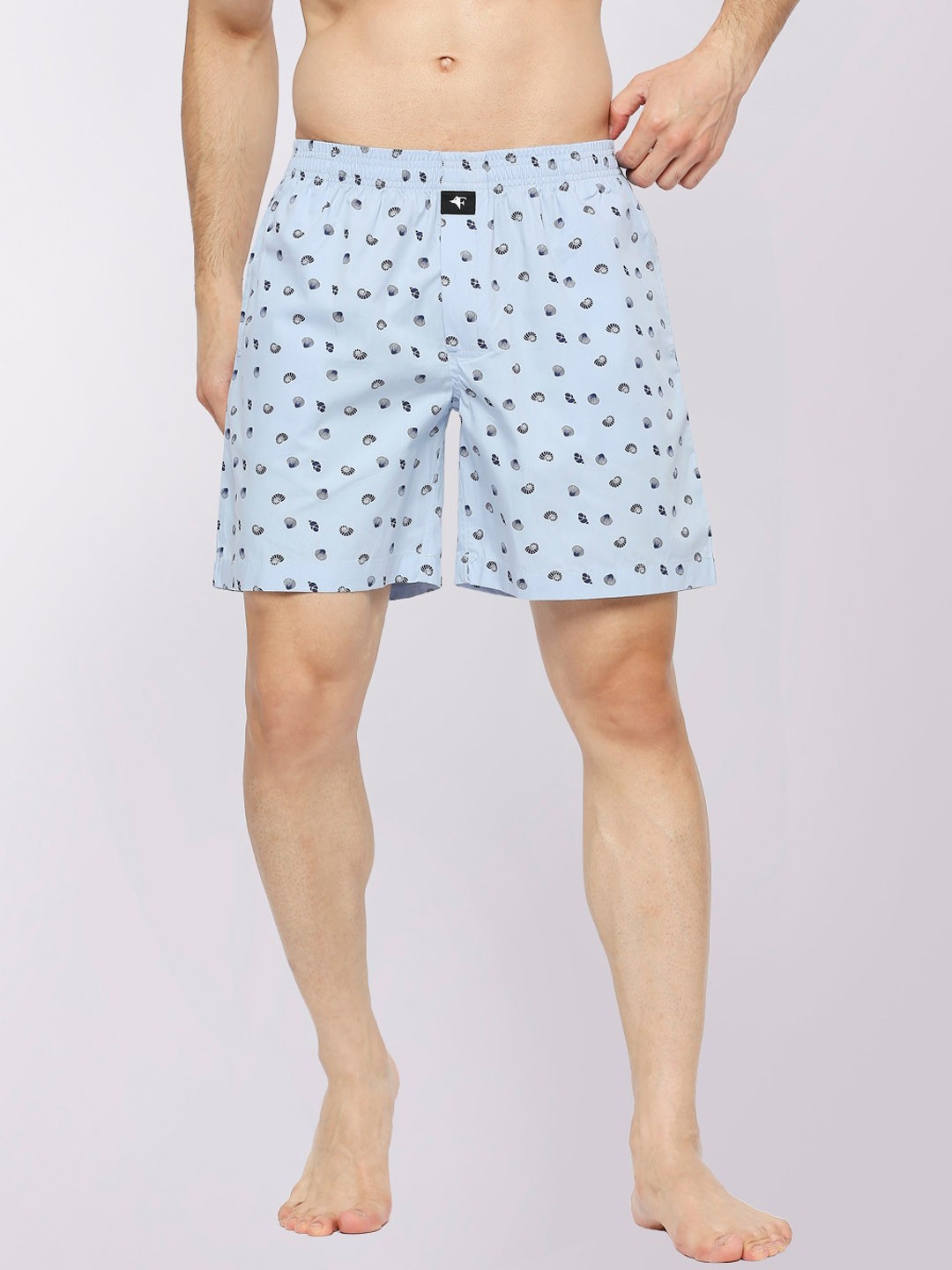 

FRENCHIE Printed Cotton Boxers FR-BX-CP-BOKSA-1X5-SSSB-S, Blue
