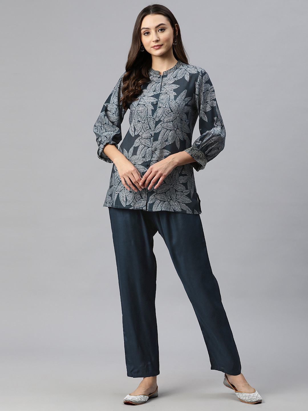 

Readiprint Fashions Women Printed Co-Ords Set, Teal