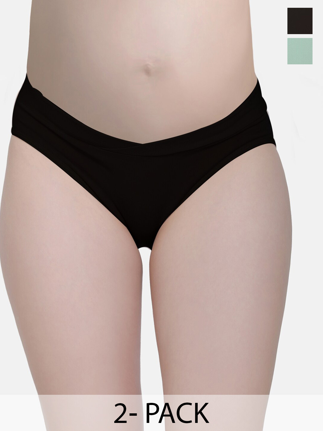 

Da Intimo Pack Of 2 Cotton Hipster Briefs, Green