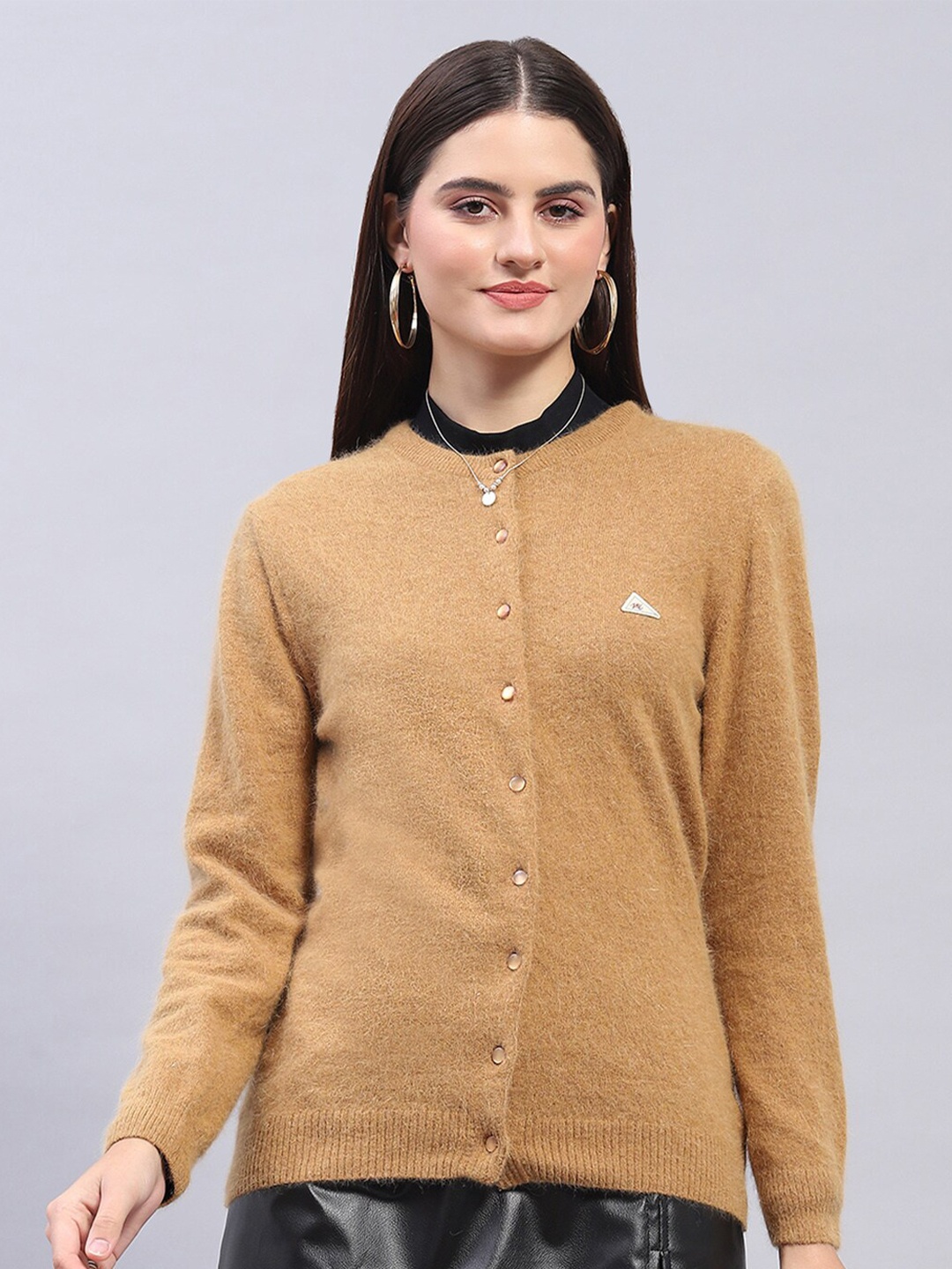 

Monte Carlo Boucle Woollen Cardigan, Brown