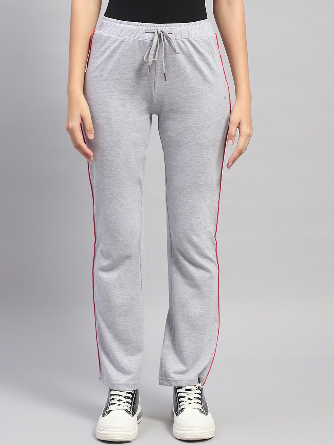 

Monte Carlo Women Mid-Rise Track Pants, Grey melange