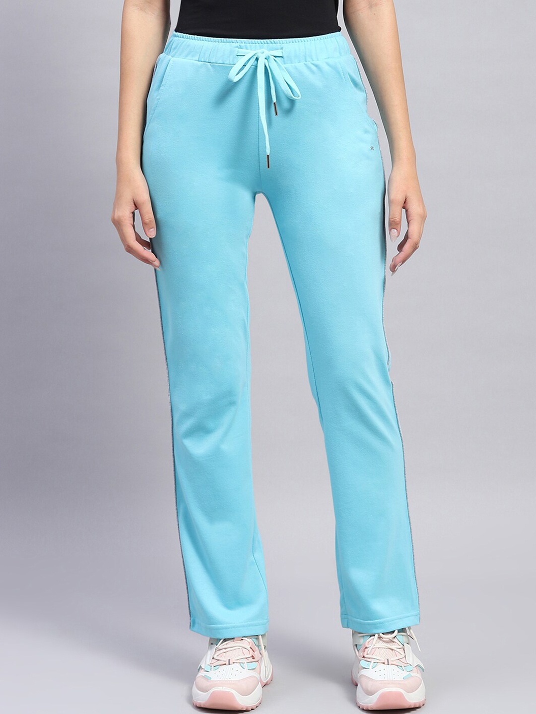 

Monte Carlo Women Mid-Rise Track Pants, Turquoise blue