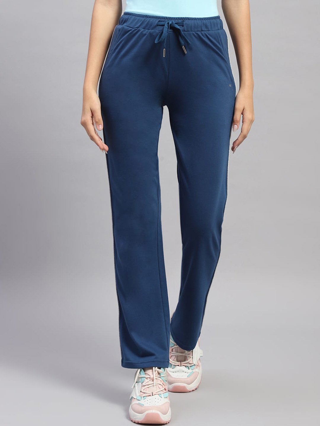 

Monte Carlo Summer Women Mid Rise Track Pants, Navy blue