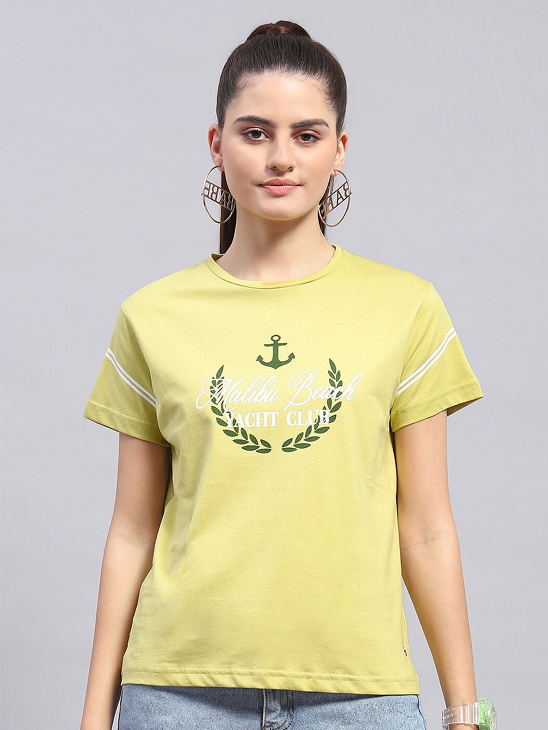 

Monte Carlo Typography Printed Pure Cotton T-shirt, Yellow