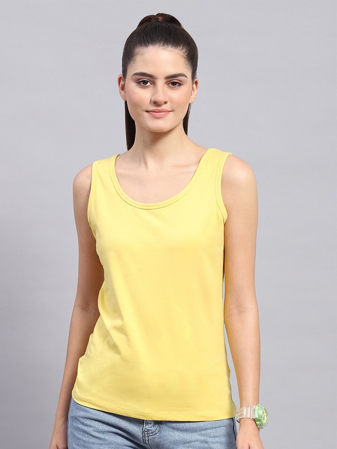 

Monte Carlo Scoop Neck Tank Top, Yellow