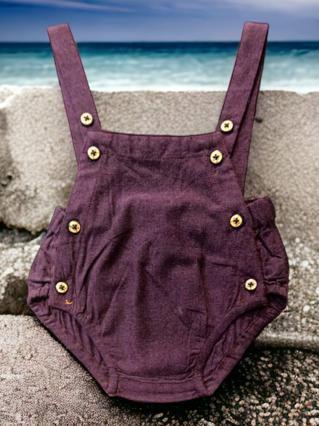 

MUSHKIYA Infants Pure Cotton Dungarees, Purple